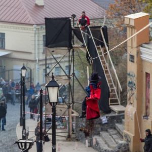 The zip line on Halloween The zip line on Halloween (Kiev, Andriivs’kyi Descent)