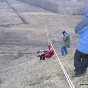 The Zip line in the suburbs of Kiev (the village of Khodosivka) The Zip line in the suburbs of Kiev (the village of Khodosivka). The length is 400m