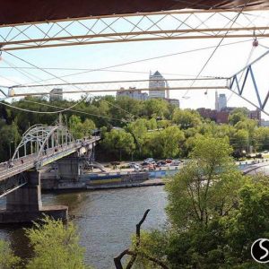 The zip line over the Dnieper (Dnipro), 300m in length The zip line over the Dnieper (Dnipro), 300m in length